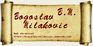 Bogoslav Milaković vizit kartica